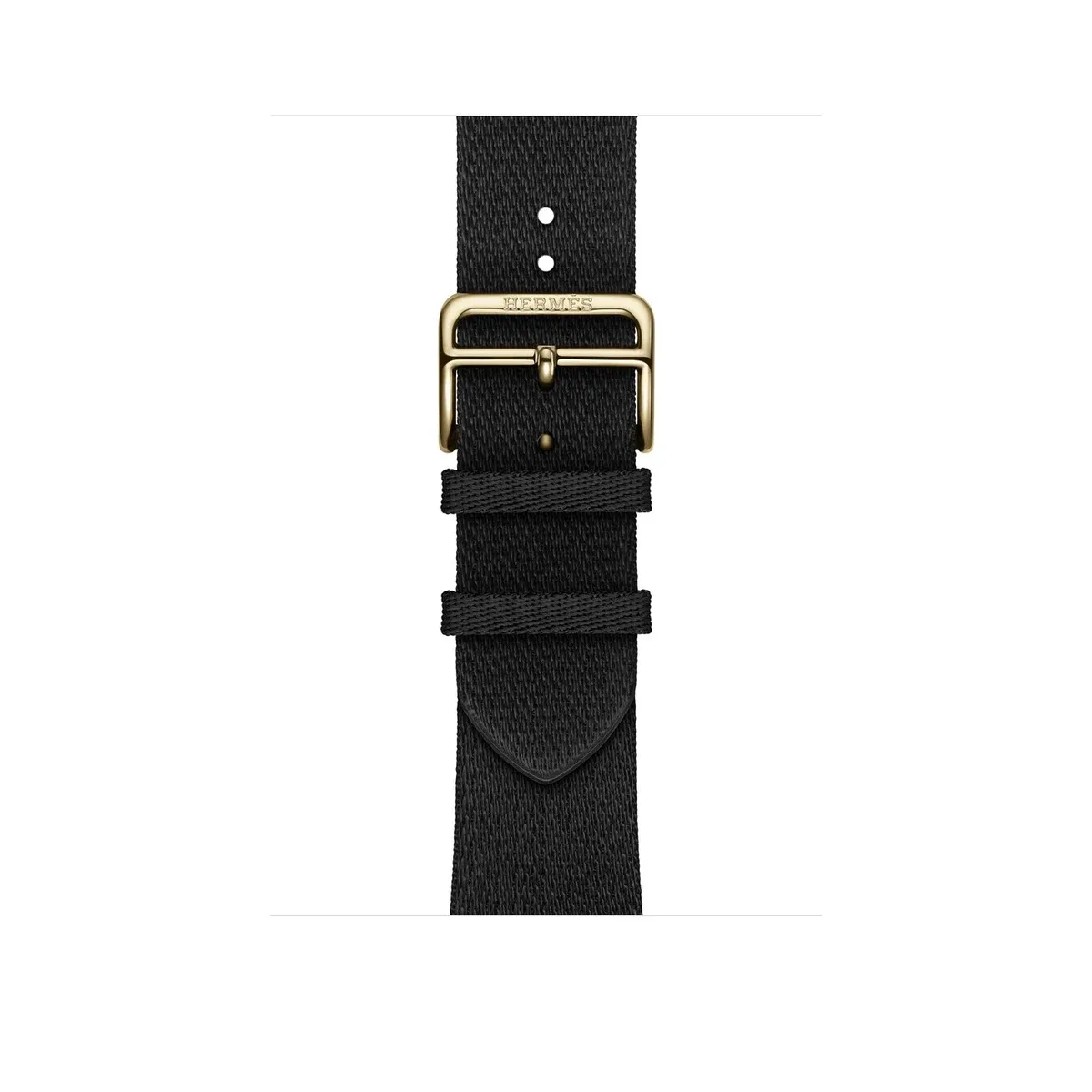 Apple 46mm Hermès Satin Clou de Selle in Noir