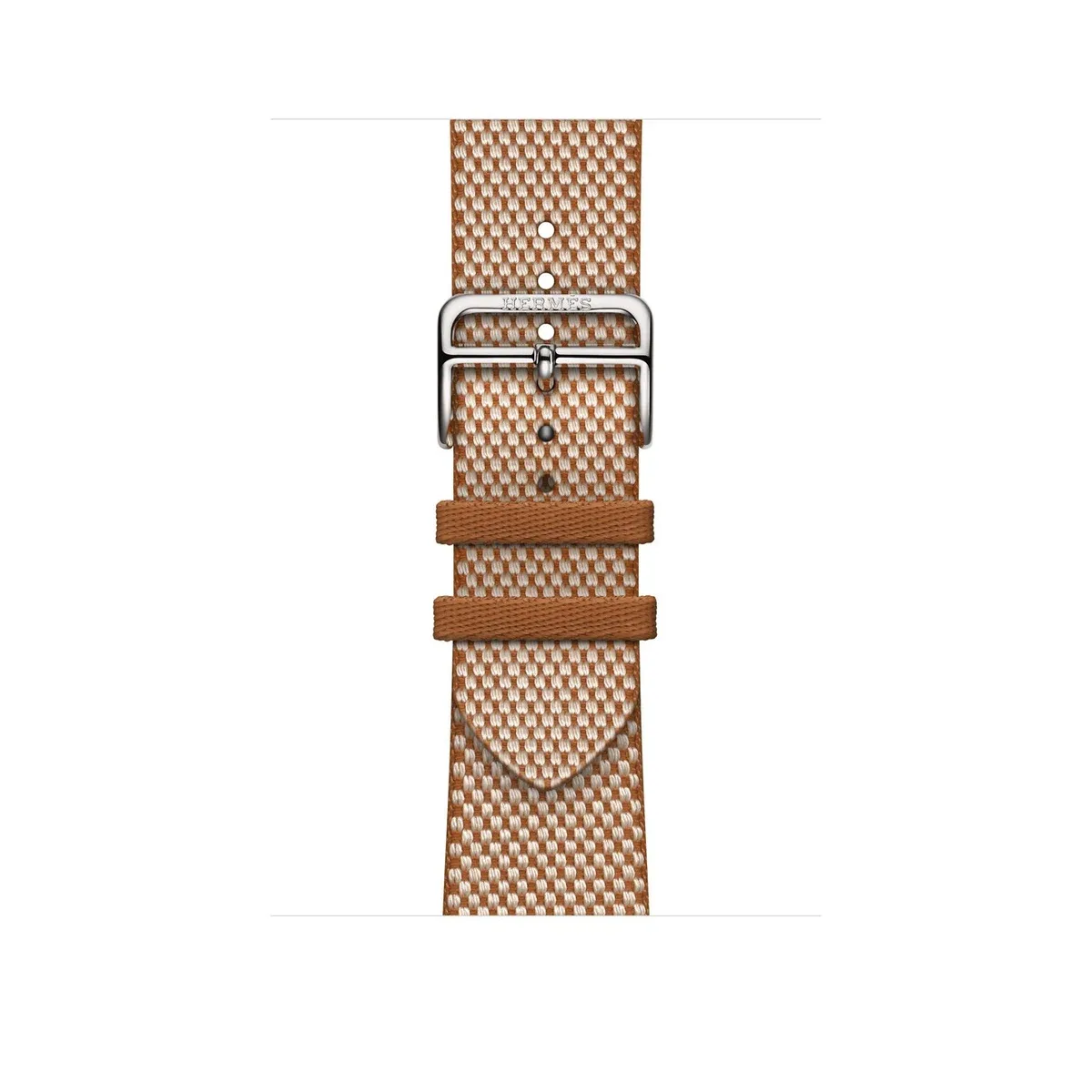 Apple 46mm Hermès Toile H Single Tour in Gold/Écru