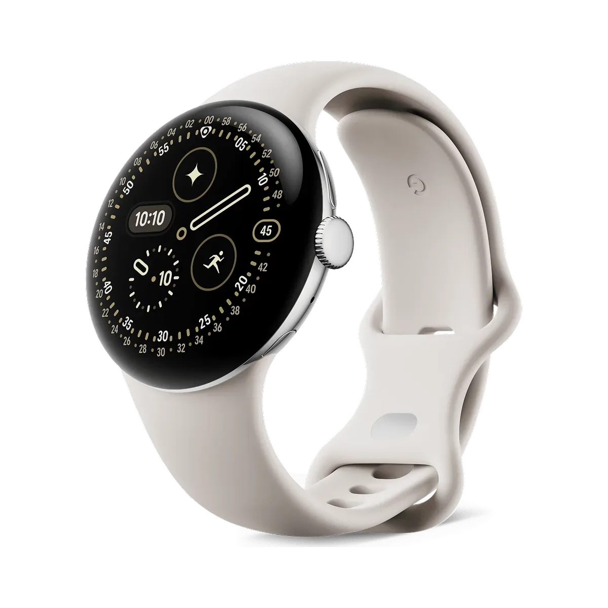 Google Pixel Watch 4 in Polished Silver
